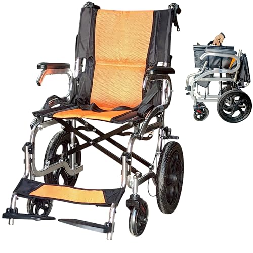 veayva delux Aluminium Folding Wheelchair with Seat Belt super light weight and portable with anti tipper and double fold design